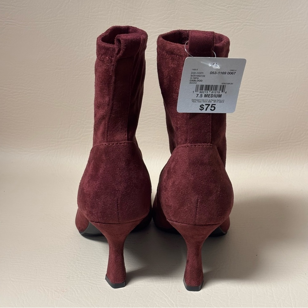 Worthington Womens Olympia Oxblood
Heel Booties Sz 7.5 - Picture 4 of 8